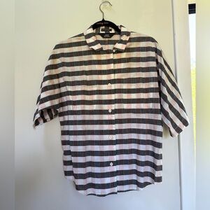 John Henry Women’s Wide Sleeve Double Pocket Button Down Shirt Size Medium